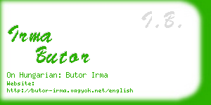 irma butor business card